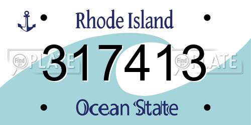 317413 Rhode Island License Plate