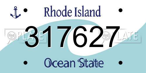 317627 Rhode Island License Plate