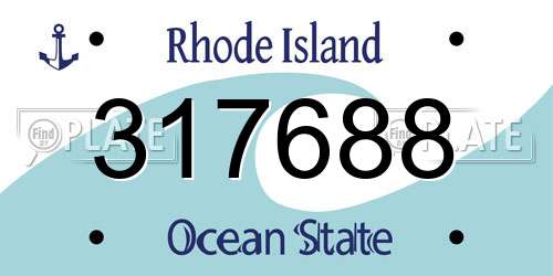 317688 Rhode Island License Plate