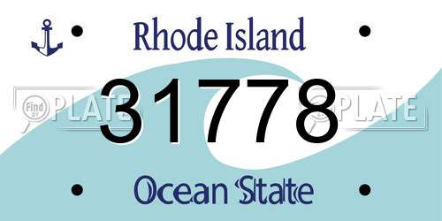 31778 Rhode Island License Plate