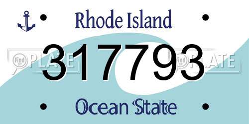 317793 Rhode Island License Plate