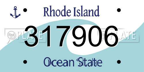 317906 Rhode Island License Plate