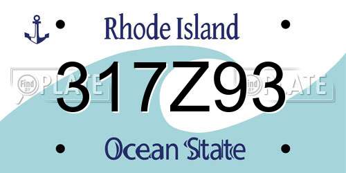 317Z93 Rhode Island License Plate