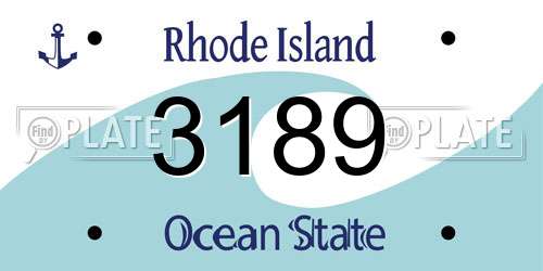3189 Rhode Island License Plate
