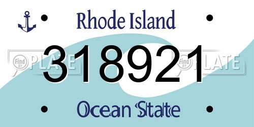 318921 Rhode Island License Plate