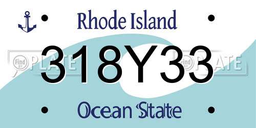 318Y33 Rhode Island License Plate