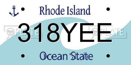 318YEE Rhode Island License Plate