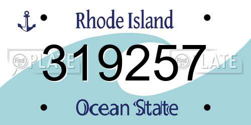 319257 Rhode Island License Plate