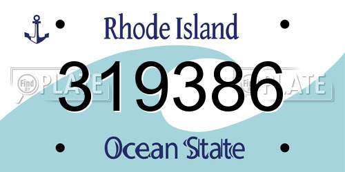 319386 Rhode Island License Plate
