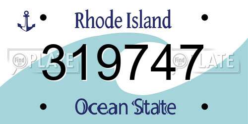 319747 Rhode Island License Plate