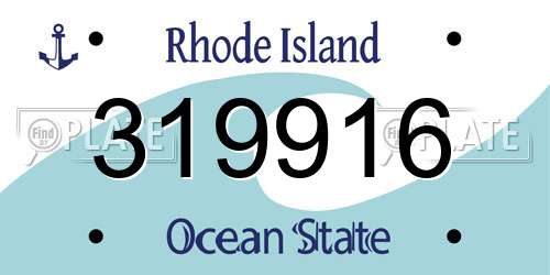 319916 Rhode Island License Plate