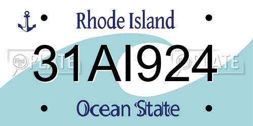 31AI924 Rhode Island License Plate