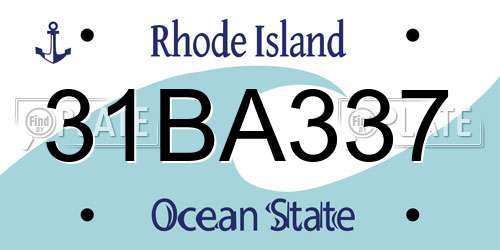 31BA337 Rhode Island License Plate
