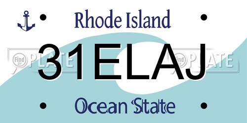 31ELAJ Rhode Island License Plate