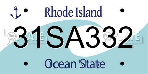 31SA332 Rhode Island License Plate