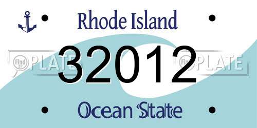 32012 Rhode Island License Plate