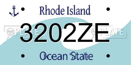 3202ZE Rhode Island License Plate