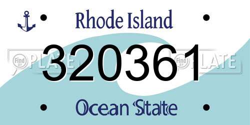 320361 Rhode Island License Plate