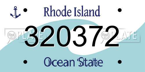 320372 Rhode Island License Plate
