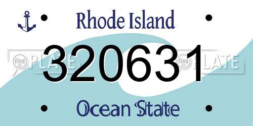 320631 Rhode Island License Plate