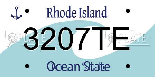 3207TE Rhode Island License Plate