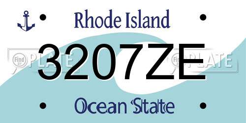 3207ZE Rhode Island License Plate