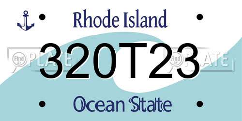 320T23 Rhode Island License Plate