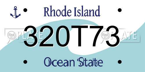 320T73 Rhode Island License Plate