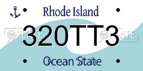 320TT3 Rhode Island License Plate
