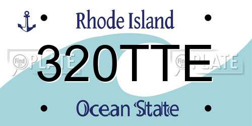 320TTE Rhode Island License Plate