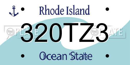 320TZ3 Rhode Island License Plate