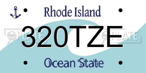 320TZE Rhode Island License Plate