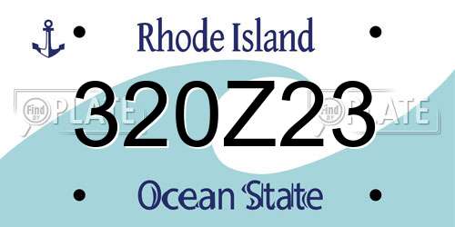 320Z23 Rhode Island License Plate