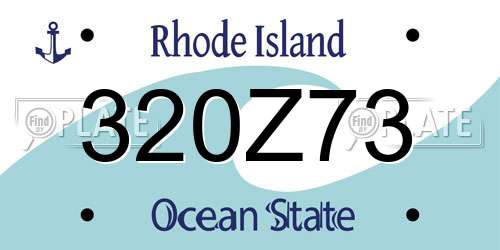320Z73 Rhode Island License Plate