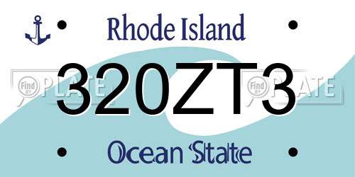 320ZT3 Rhode Island License Plate
