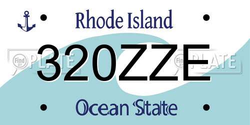 320ZZE Rhode Island License Plate