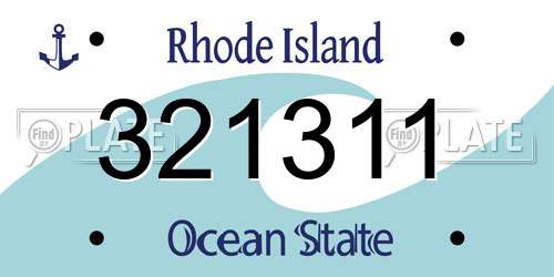 321311 Rhode Island License Plate