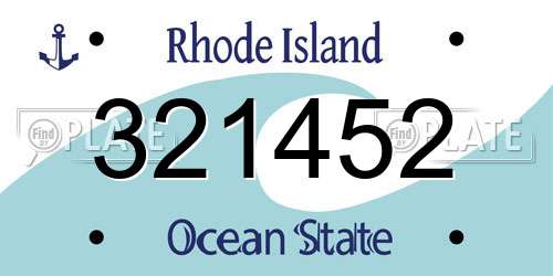 321452 Rhode Island License Plate