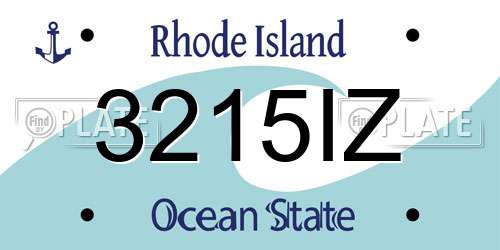 3215IZ Rhode Island License Plate