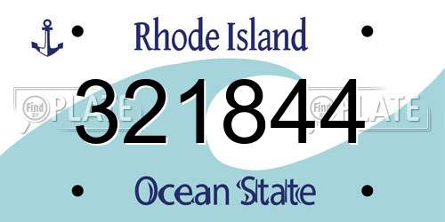 321844 Rhode Island License Plate