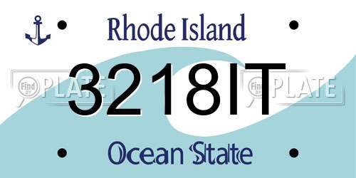 3218IT Rhode Island License Plate