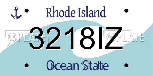 3218IZ Rhode Island License Plate