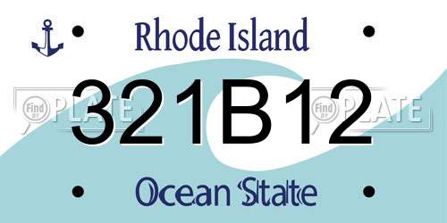 321B12 Rhode Island License Plate