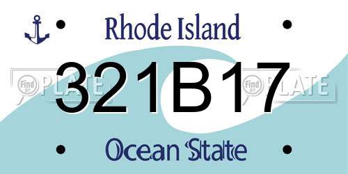 321B17 Rhode Island License Plate