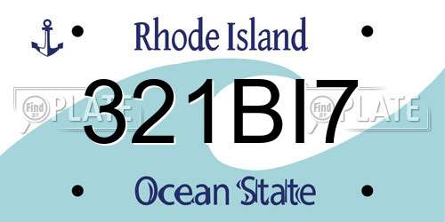 321BI7 Rhode Island License Plate