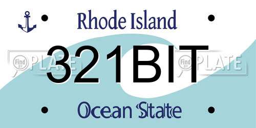 321BIT Rhode Island License Plate