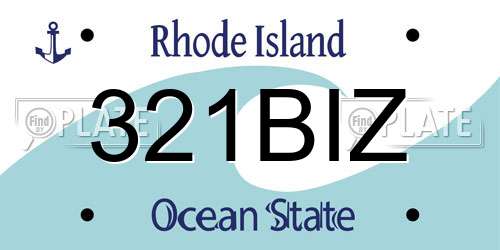 321BIZ Rhode Island License Plate