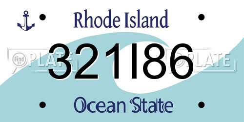 321I86 Rhode Island License Plate