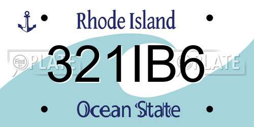 321IB6 Rhode Island License Plate