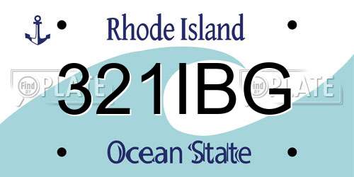321IBG Rhode Island License Plate